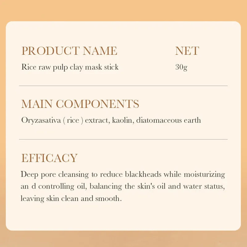 BIOAQUA White Rice Face Mask Moisturizing Stick Mud Blackhead Removal Firming Clay Anti Wrinkle Facial Masks Skin Care Products