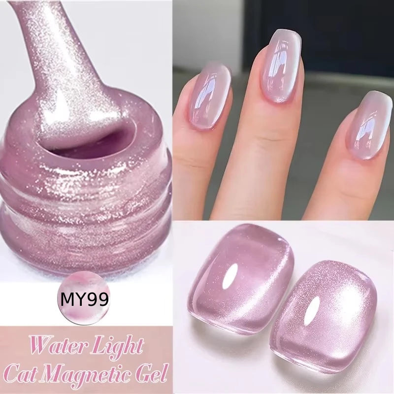 BORN PRETTY Pink Water Light Cat Magnetic Gel Nail Polish Aurora Spar Glitter Glass Bead Soak Off UV LED Semi-Permanant Varnish