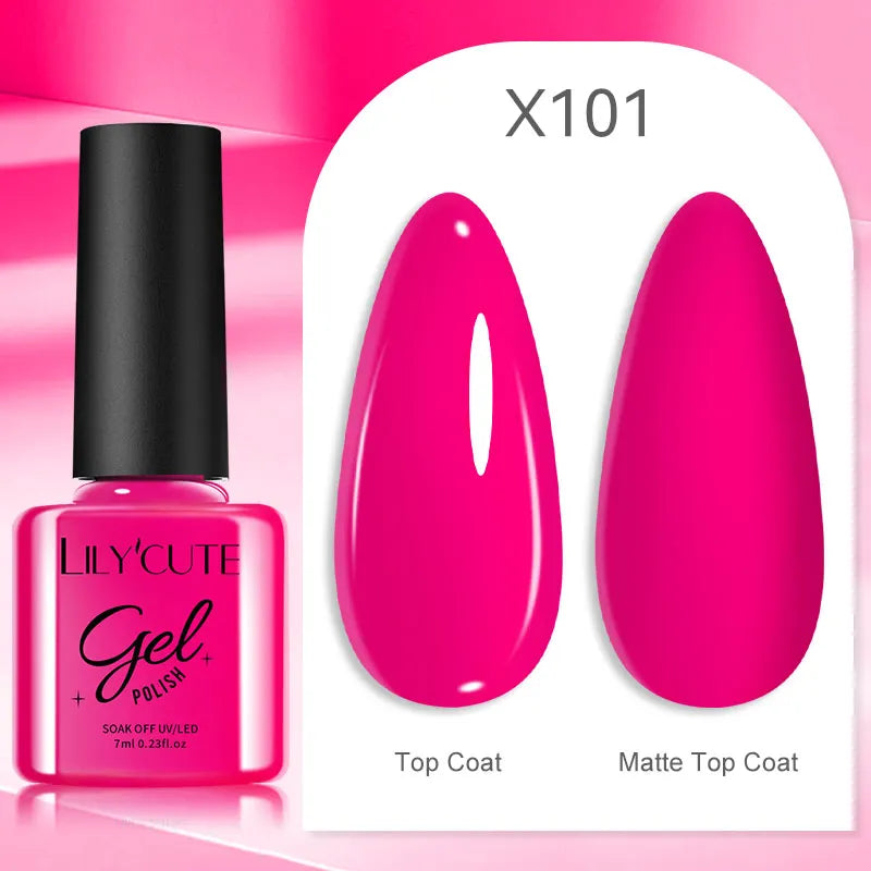 LILYCUTE Spring Summer 7ml Nail Gel Polish Long Lasting 125 Colors Soak Off UV Gel For Women French DIY Nail Art Supply