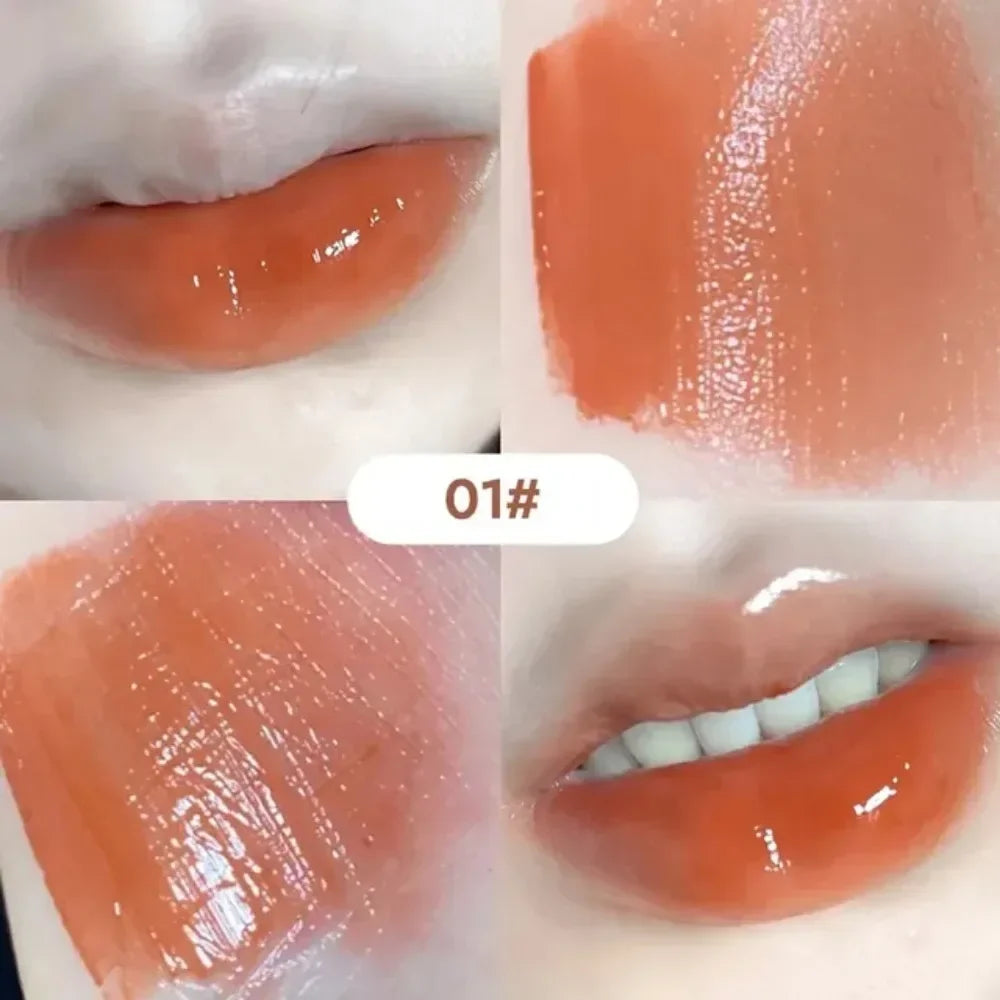 6 Colors Silky Glossy Lipstick Gege Bear Pump Lips Moisture Water  Comfortable Ultra Sheen Non-Stick Cup Lip Balm