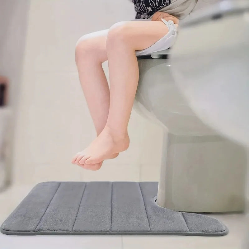 Memory Foam U-Shaped Toilet Mat Anti-Skid Super Absorbent Bathroom Carpet Bath Mat for Bathroom Decor