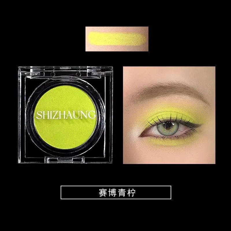 Monochrome Eyeshadow, Matte Color, High Saturation, High Color Rendering, White Fine Glitter, High-gloss Eye Makeup, Chameleon