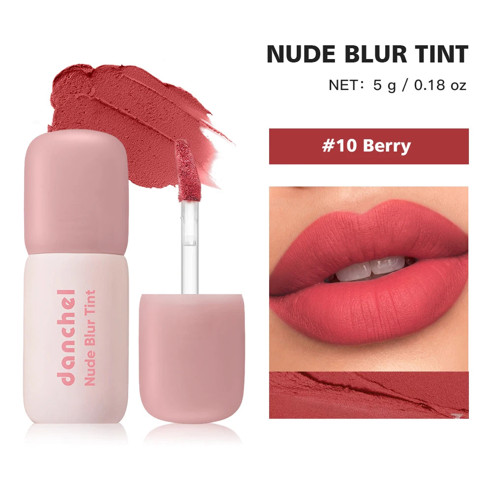 K‑Beauty Nude Blur Tint 15 Light Apricot 2‑in‑1 Lip & Cheek Stain Soft‑Focus Matte Long Lasting Waterproof Korean Lip Makeup