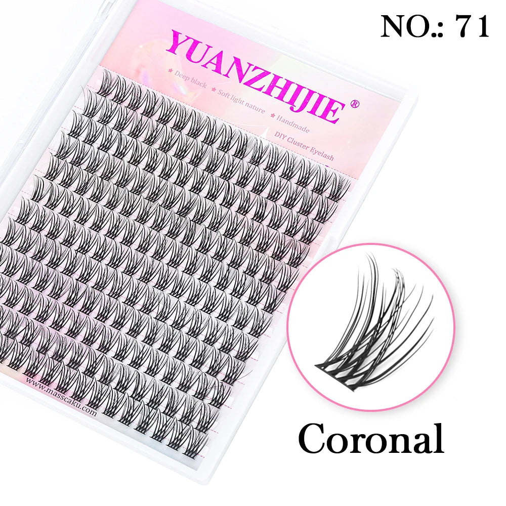 Mix Color 144 Russian Volume YUANZHIJIE False Eyelashes Natural Soft DIY Cluster Segment Lashes Cute Deer Rainbow Eyelashes