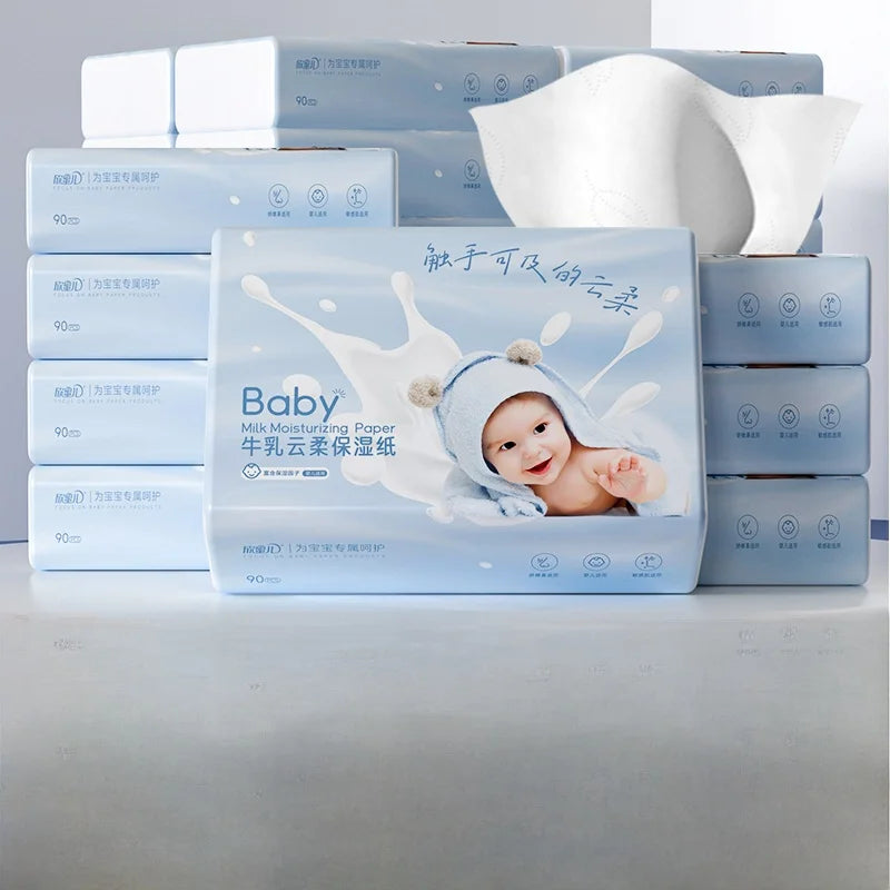 Ultra Soft Cloudy Cr Paper Towels Moisturizing Nose Wipes for Newborn Babies Baby Face Towels Soft Tissue Paper Products