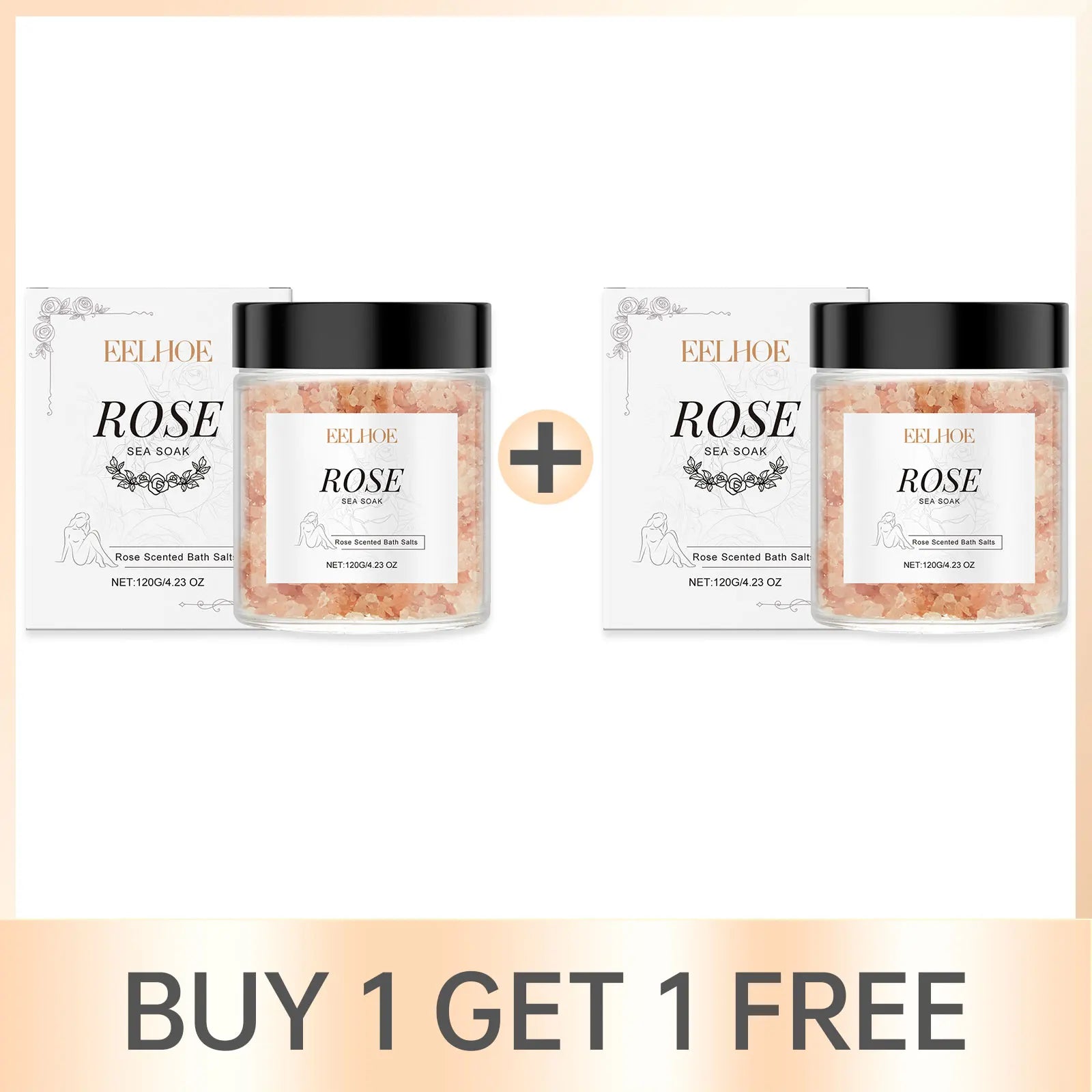 Rose Bath Salts Exfoliating Deep Cleansing Shrinking Pores Long Lasting Fragrance Stress Relief Aromatherapy Shower Body Care