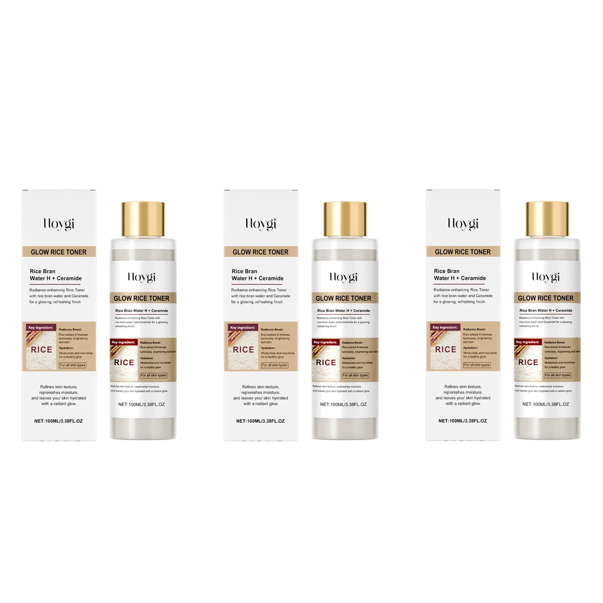 Glow Rice Toner Hydrating Balancing Facial Essence Water Oil Control Pore Refining Nourishing Brightening Toner Glowing Skin