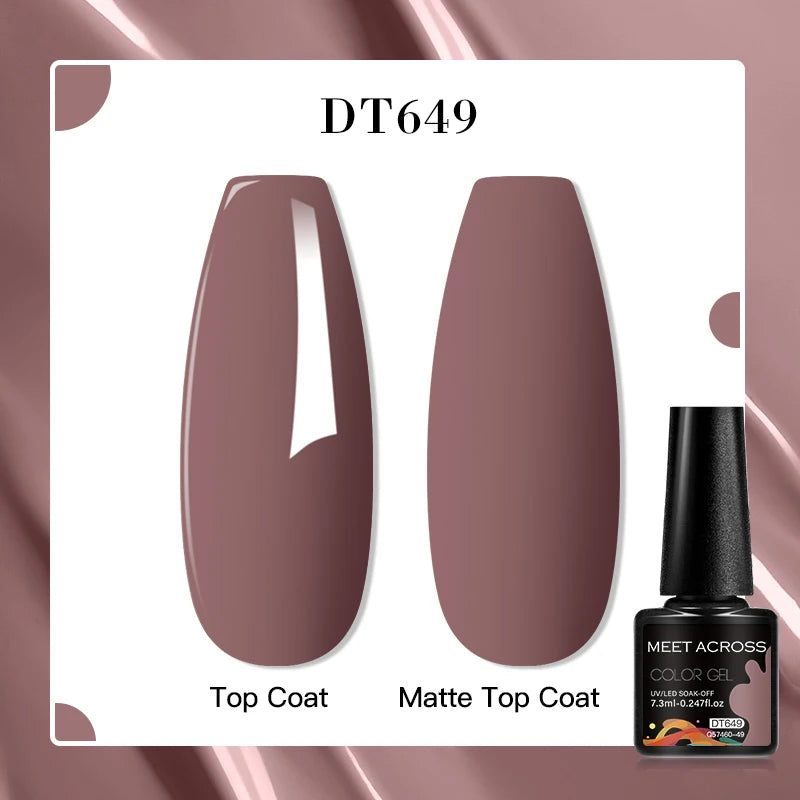 MEET ACROSS 7ml Red Blue Green Metallic Gel Nail Polish Super Bright Mirror Effect Semi Permanent LED UV Gel Nail Art Varnish
