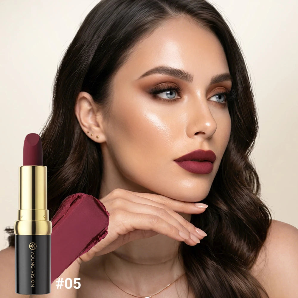 Black Tube Matte Lipstick Non Staying Cup Makeup Lipstick  5 colors available