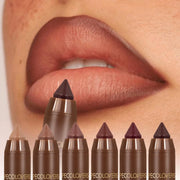 2In1 Matte Lipstick Pencil Waterproof Long Lasting Lip Brown Velvet Lip Liner Pen Lips Makeup Women Cosmetics