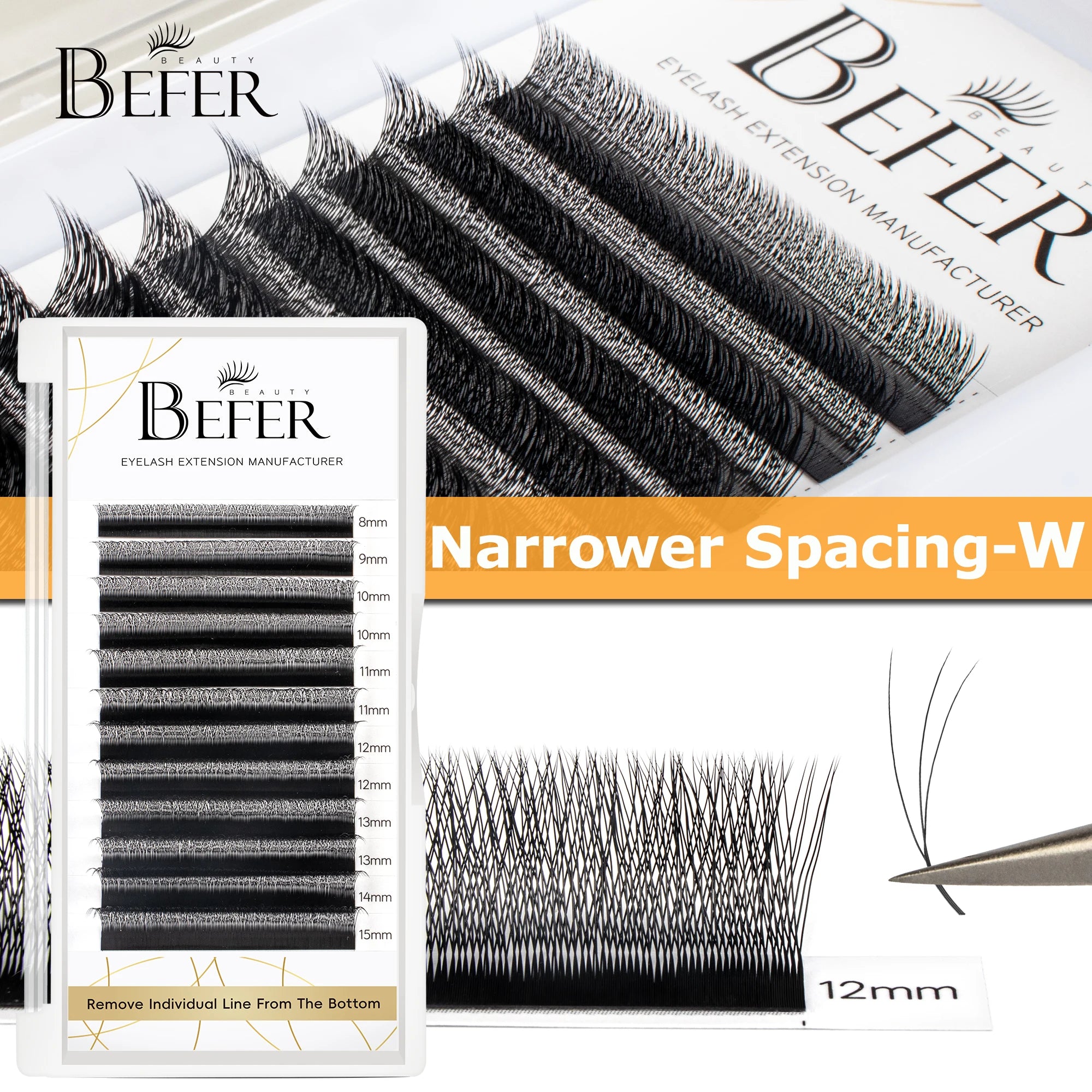 Befer Natural False Eyelashes Narrow 2D/3D Super Soft Eyelash 0.07 0.10 8-15mm Lashes Extension Supplier High Quality Wholesale