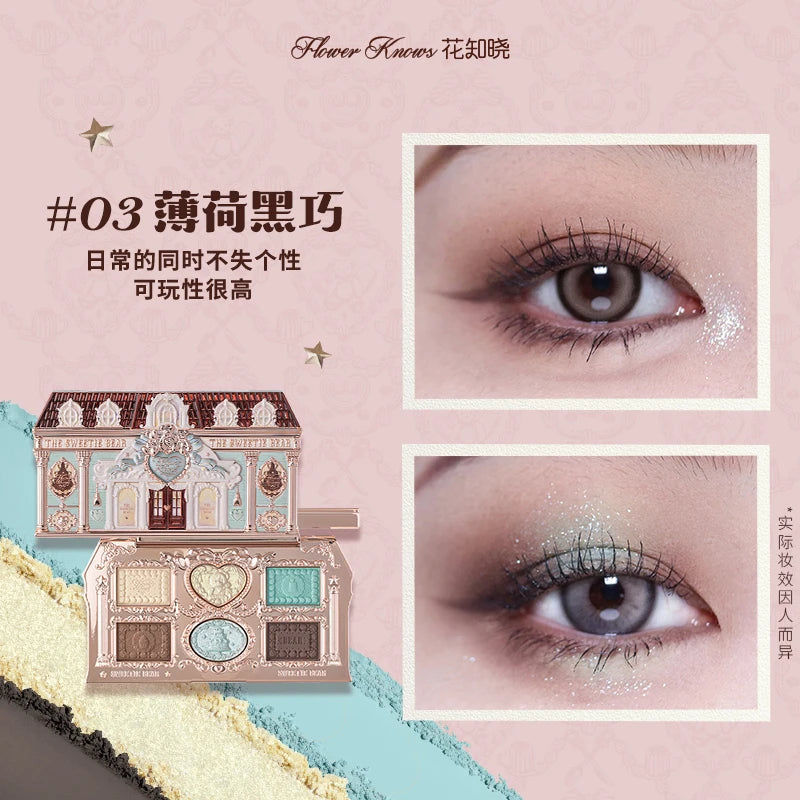 Little Angel Flower Knows Eyeshadow Palette Eye Glitter Make Up Palette Long Lasting 9 Color Eye Shadow For Girl And Women