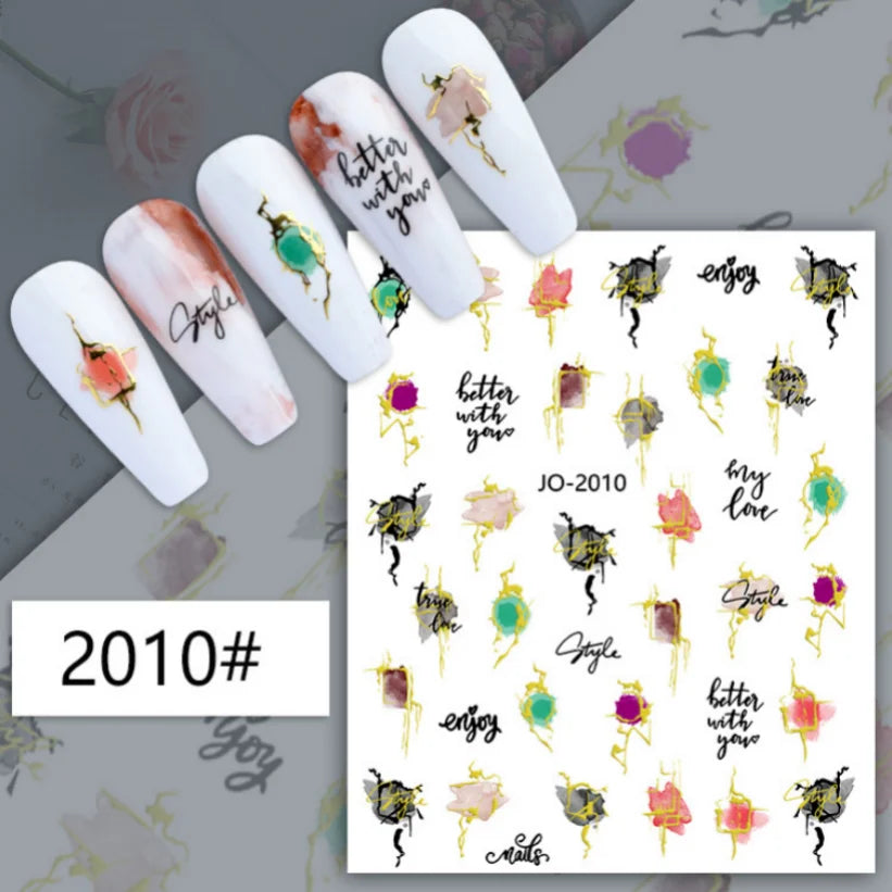 Nail Stickers 3D  Metal Line Sliver Gold Thorns Vine Curve Stripe Lines Tape Swirl Sliders Manicure Adhesive Gel Nail Art Decals