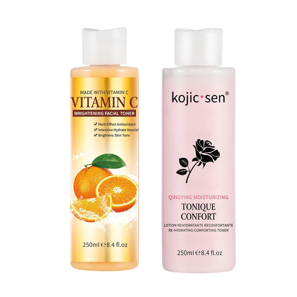 250ml Vitamin C Facial Toner  Kojic Acid Brightening Skin Tone Body Toner with Hydrating and Moisturizing Anti-Wrinkle