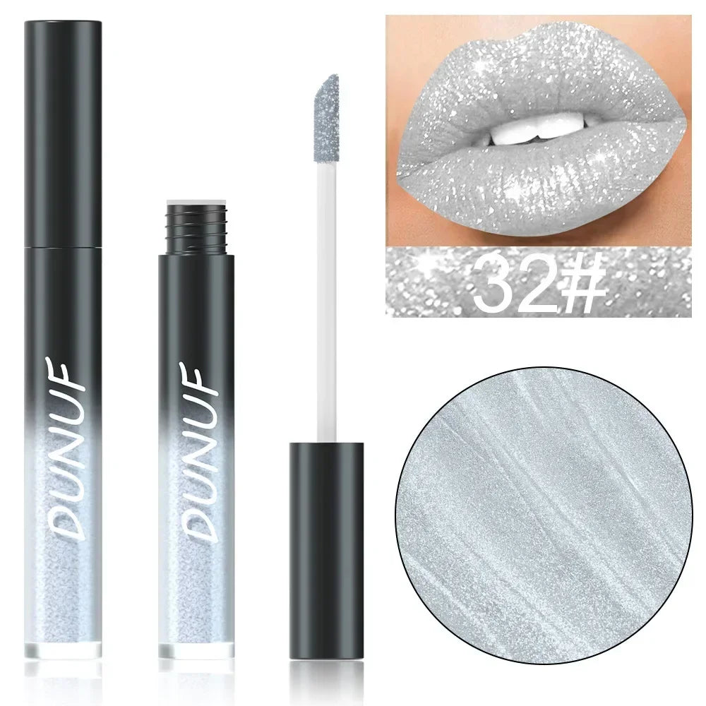 32 Color Lipstick Matte Lasting Lip Gloss Moisturizing Non-stick Cup Halloween Party Purple Blue Black Highly Pigments Lip Glaze