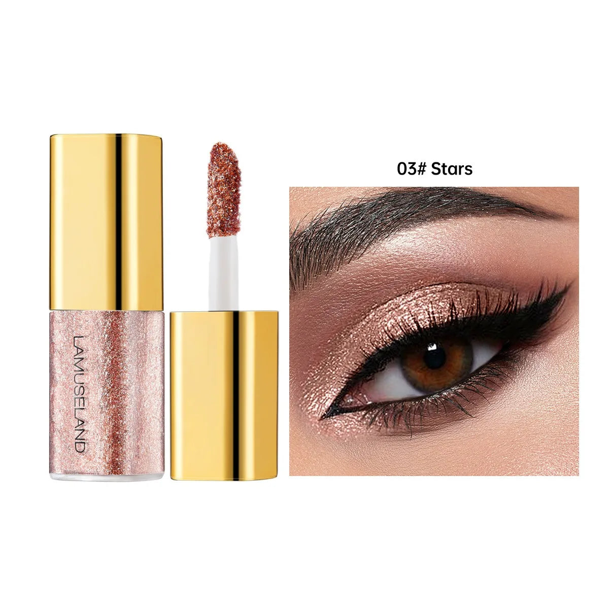 Pearly Liquid Eyeshadow Makeup Waterproof Shimmer Glitter Eye Shadow Highlighter Lasting Eye Tint for Daily Natural Smokey Look