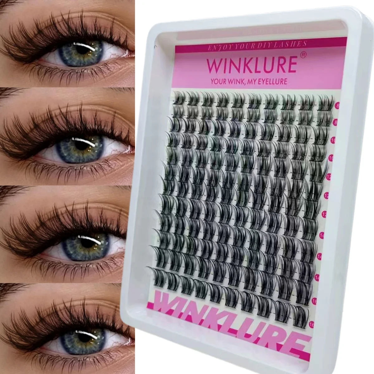 WINKLURE Manga Lash Clusters Spiky Eyelash Clusters Natural Lash Extensions Wispy Lashes Clusters Anmie Style Individual Lashes