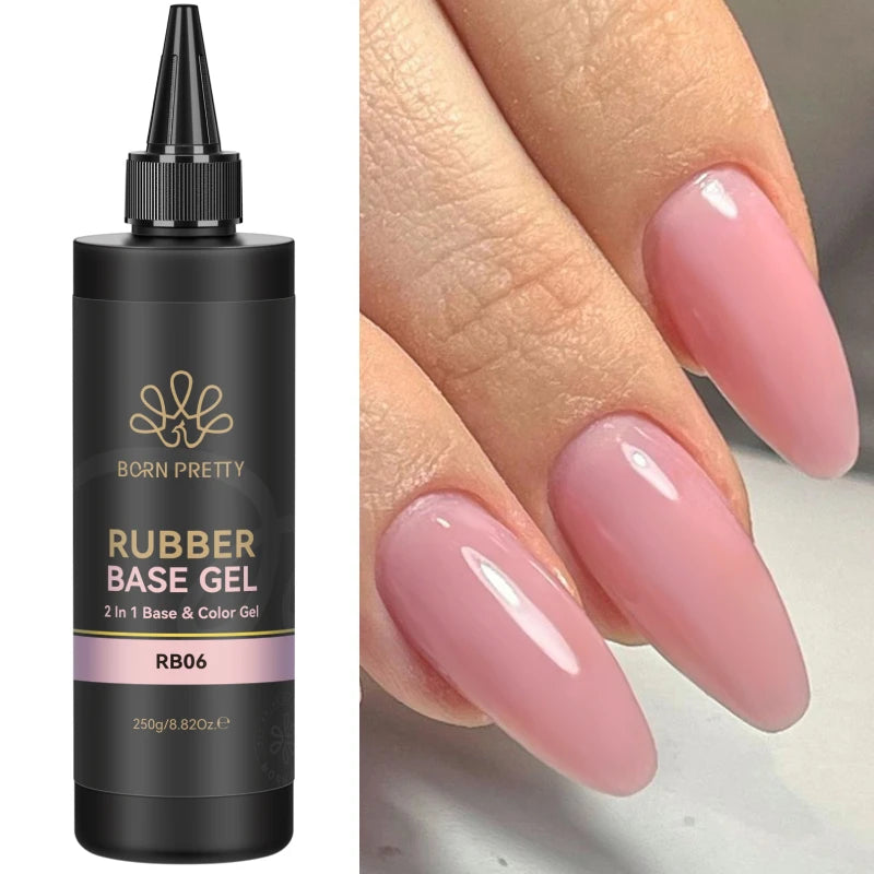 BORN PRETTY 250g Super Top Coat Gel Nail Polish Base Gel Matte Top Coat Jelly Gel Rubber Base Gel Soak Off Big Volume Varnish