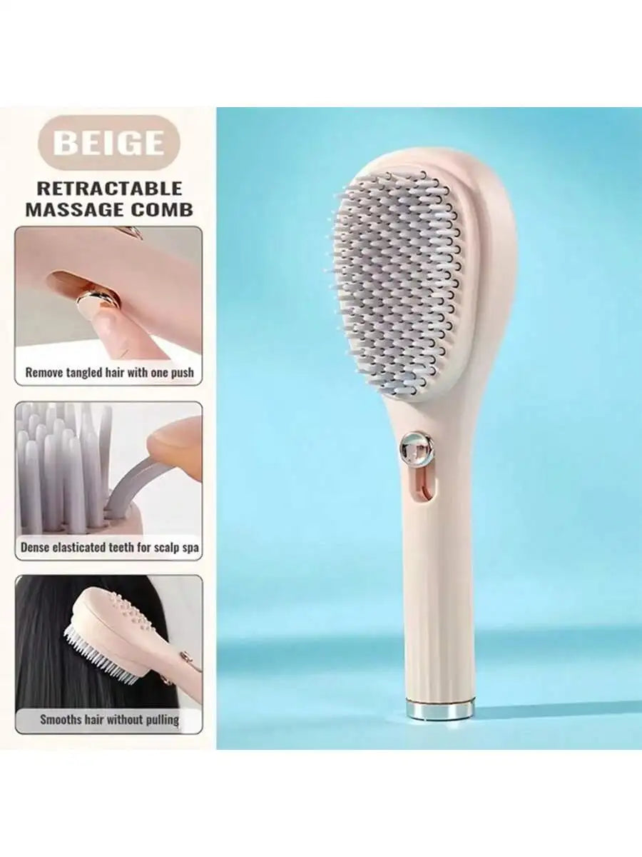 1pcs Magic Retractable Hair Comb-Anti-Static Scalp Massaging & Detangling Brush for All Hair Types Holiday Gift Box Beauty Tool