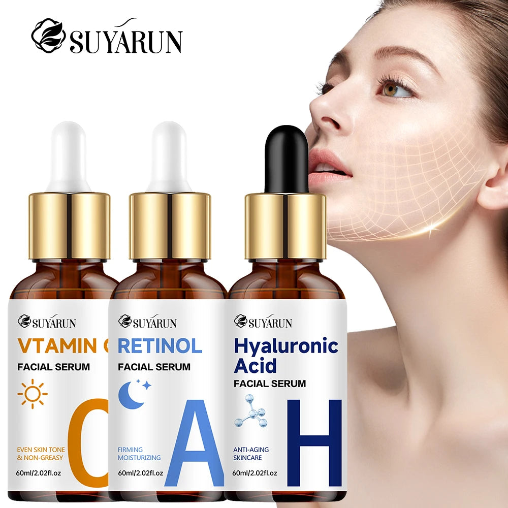 SUYARUN Vitamin C + Retinol + Hyaluronic Acid Serum Duo | Anti-Aging Brightening & Hydration Combo | For All Skin Type.