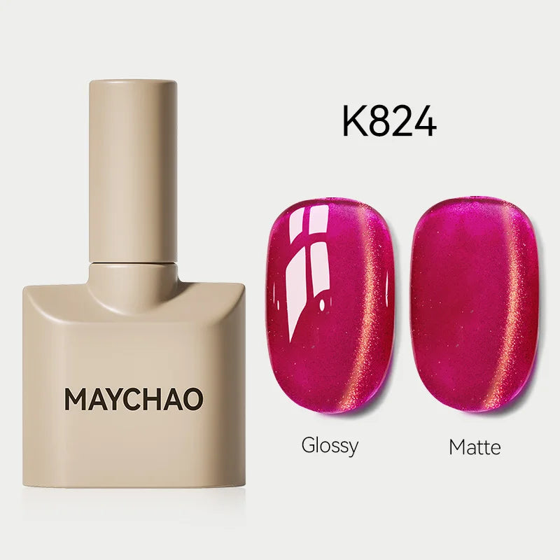 MAYCHAO Glitter Gel Nail Polish 7.3ml Semi-permanent Sequins Shiny Gel Base Top Coat Soak Off UV LED Varnish Nail Art Decoration