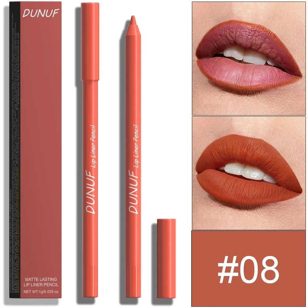24 Colors Foaming Lipliner Durable Waterproof Soft Mist Lipstick Pen Gentle Pink Brown Purple Colors Matte Lip Contouring Pencil