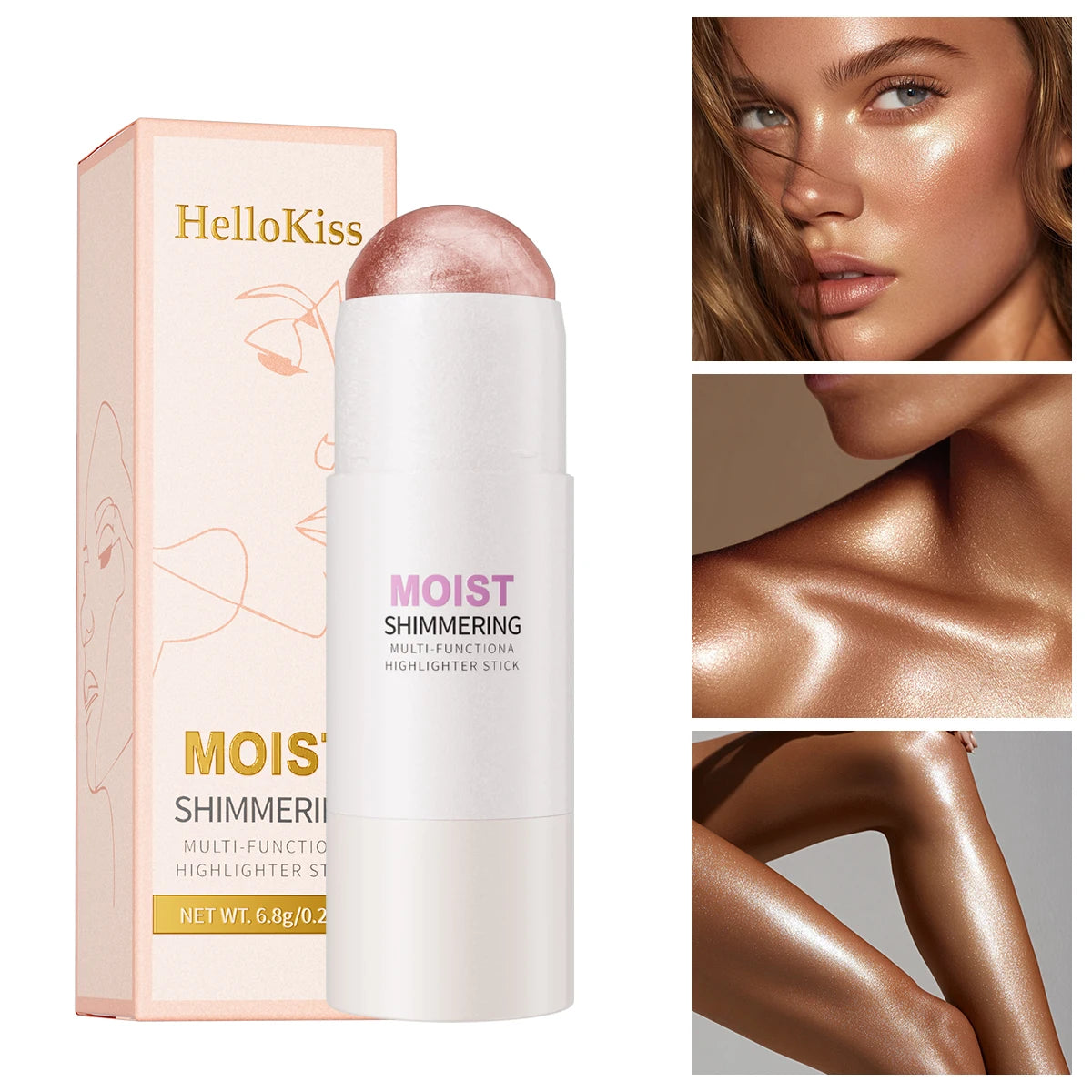 5 Colors Water Light High Gloss Stick Bronzer Shimmer Highlighter Blush Waterproof Face Contour Brighten Stereo Facial Makeup