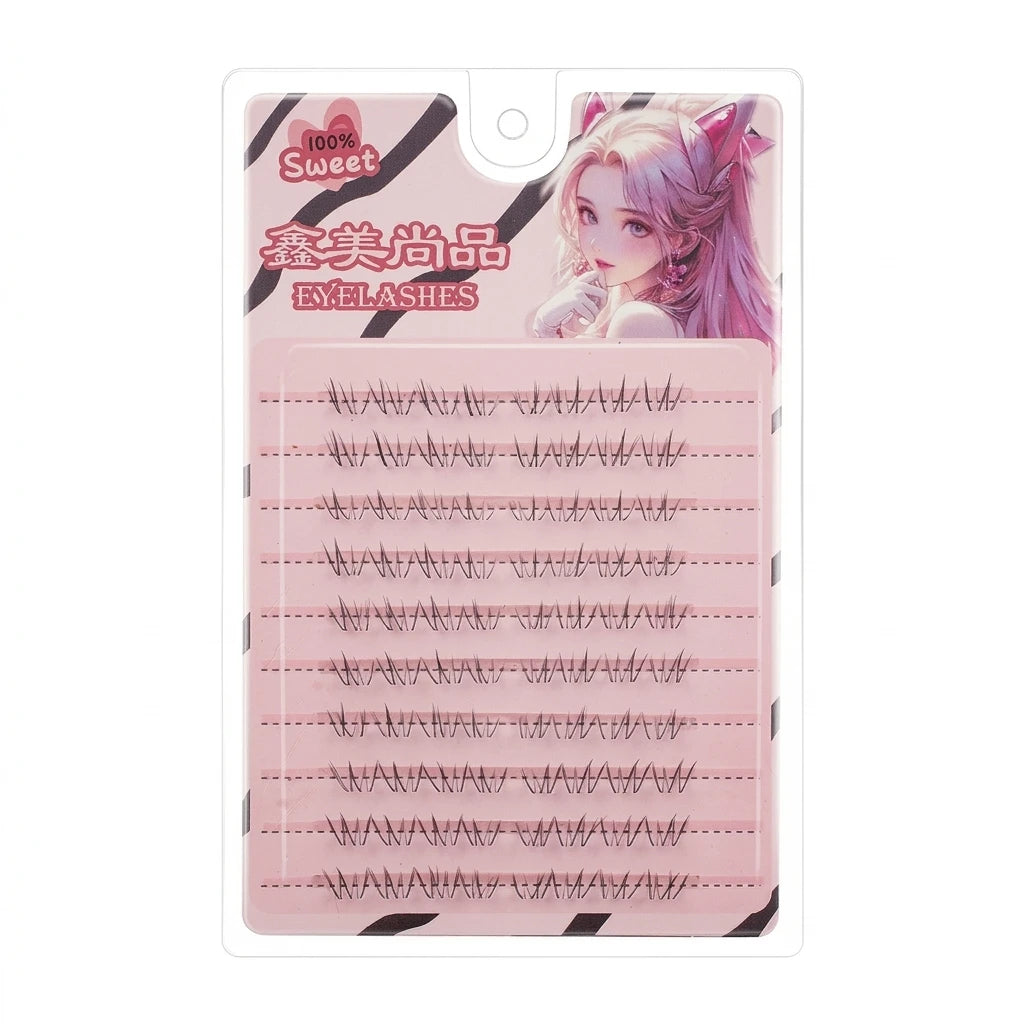 Natural Soft Lower False Eyelashes Transparent Band Cat Style Under Lashes Extensions for Wedding Party Work Cosplay Makeup