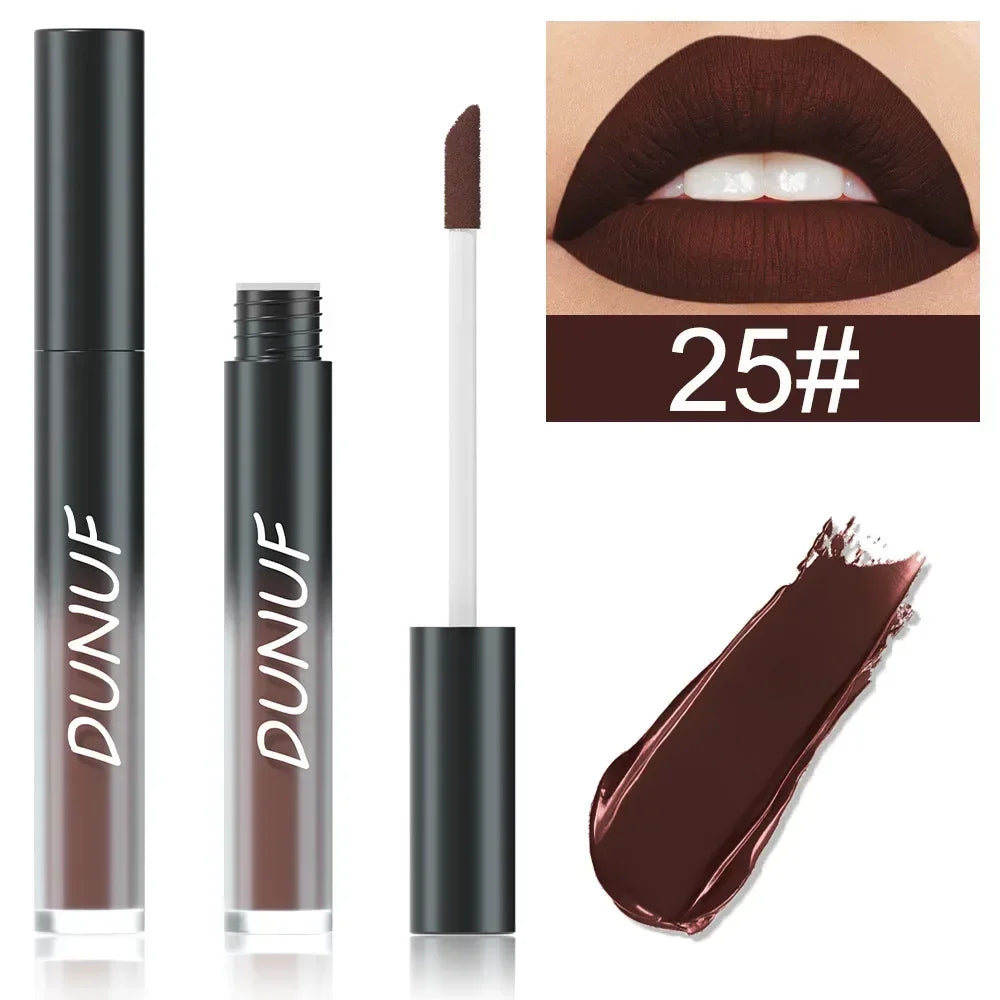 32 Color Lipstick Matte Lasting Lip Gloss Moisturizing Non-stick Cup Halloween Party Purple Blue Black Highly Pigments Lip Glaze