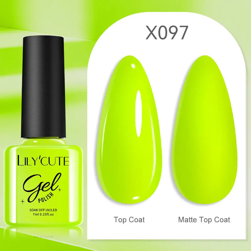 LILYCUTE Spring Summer 7ml Nail Gel Polish Long Lasting 125 Colors Soak Off UV Gel For Women French DIY Nail Art Supply