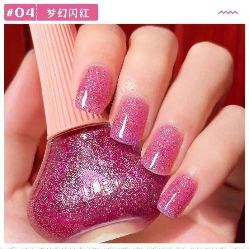 12ml  No-bake Quick Dry Nail Polish Shimmer Nail Polish Quick Dry No Peelable Long Lasting Nail Art Varnish 45 Colors