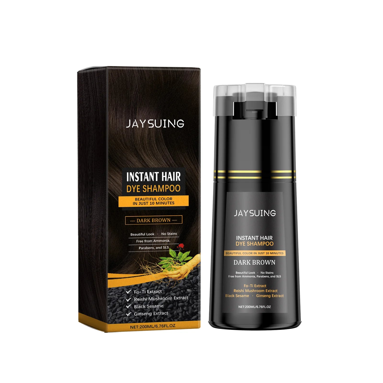 Polygonum Multiflorum Hair Dye Shampoo Herbal Nourish Repair Roots Boost Hair Vitality Repair Hair Damaged Instant Dye Shampoo