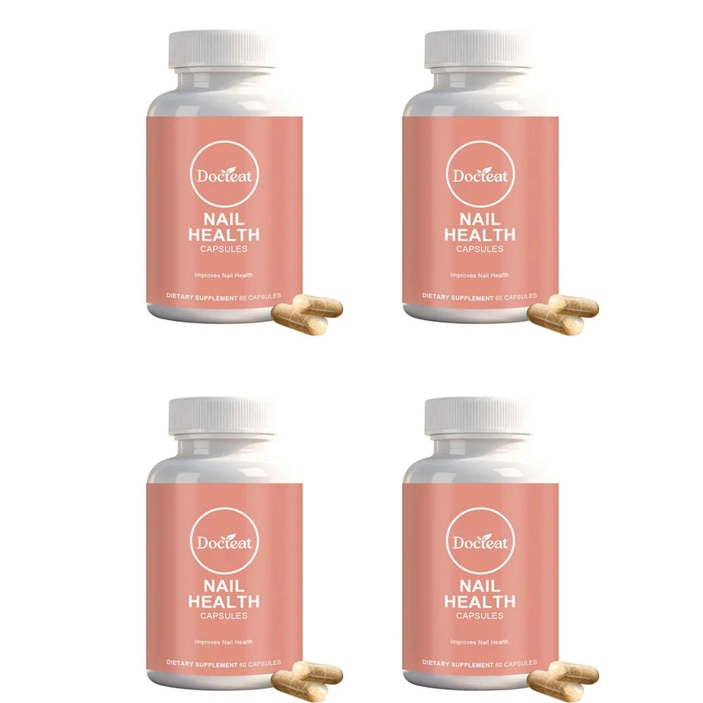 Docteat Nail Health Capsules with Biotin Zinc Vitamin C D3 E Supports Nail Skin Hair and Collagen 60 Capsules Dietary Supplement