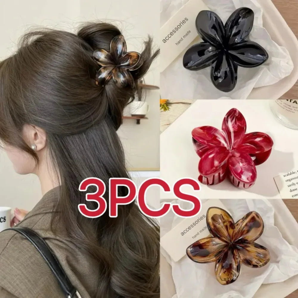 1/3Pcs Bohemian Leopard Flower Hair Claw Clips for Women Girls Autumn Winter Fashion Ponytail Hairpins Barrette Hair Accessories