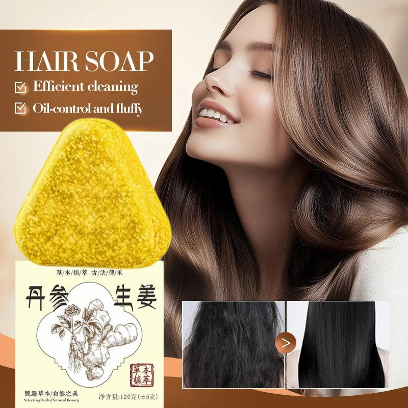 Handmade Turmeric Calendula Hair Shampoo Soap, Natural Herbal Volumizing Soap, For Strengthen Hair Roots, Oil Control, Cleansing