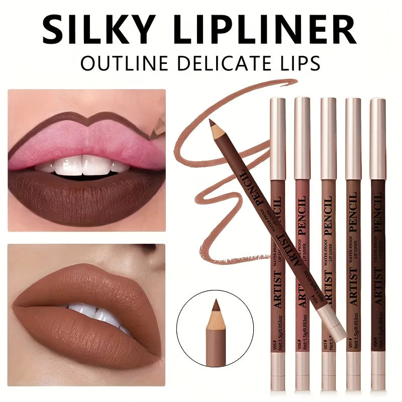 6pcs/Set Lip Liner Set & Long Lasting Matte Waterproof Lipstick Lipliner Lipstick Set Women Lips Makeup Cosmetics