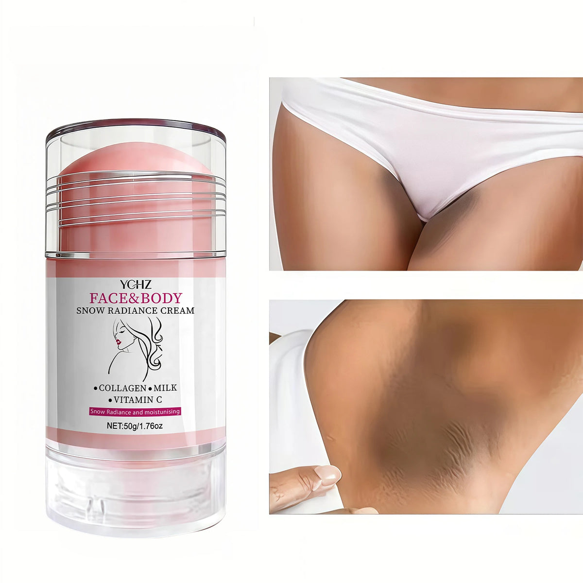 Facial and Body Brightening Stick - Brightening Cream, Perfect for Use on the Face, Neck, Underarms, Joints, Etc., Gentle Formula, Provides Brightening and Moisturizing, Suitable for Both Men and Women, 50g