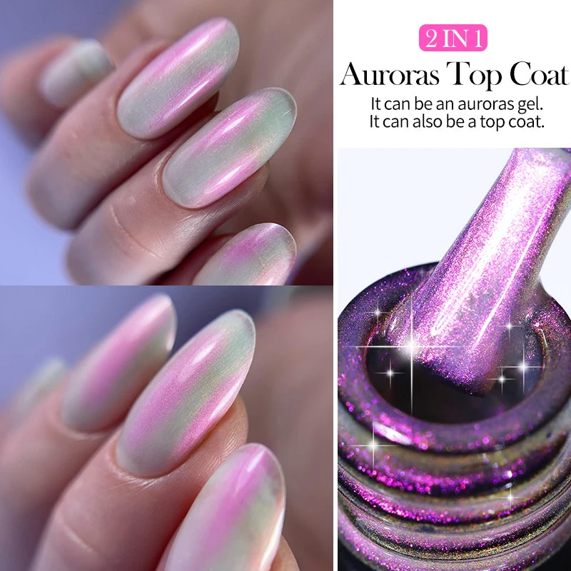 LILYCUTE 7ml 9D Rainbow Reflective Cat Magnetic Nail Gel Polish Winter Autumn Snowlight Sparkling Soak Off Nail Art Gel Varnish