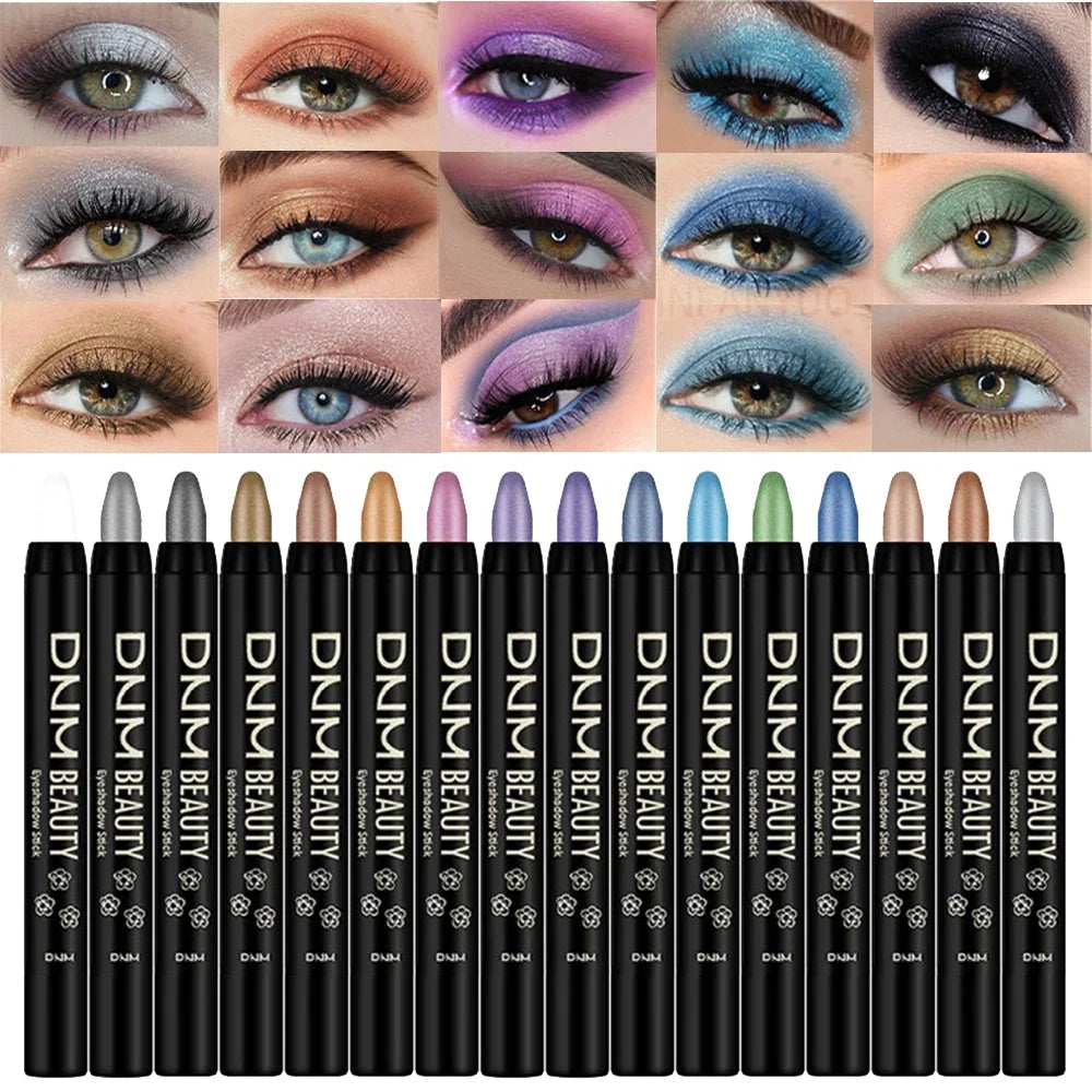16Colors Shimmer Eyeshadow Stick Pearlescent Waterproof Eyeliner Silkworm Pen Glitter Long Lasting Highlighter Bling Eyes Makeup