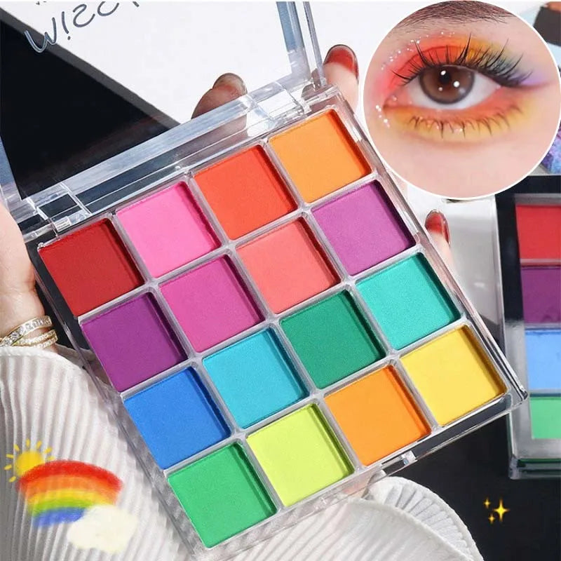 16-Grid Christmas Color Eye Shadow Palette Artist Shimmer Glitter Matte Colorful Long-lasting High Saturation Eyeshadow Cosmetic