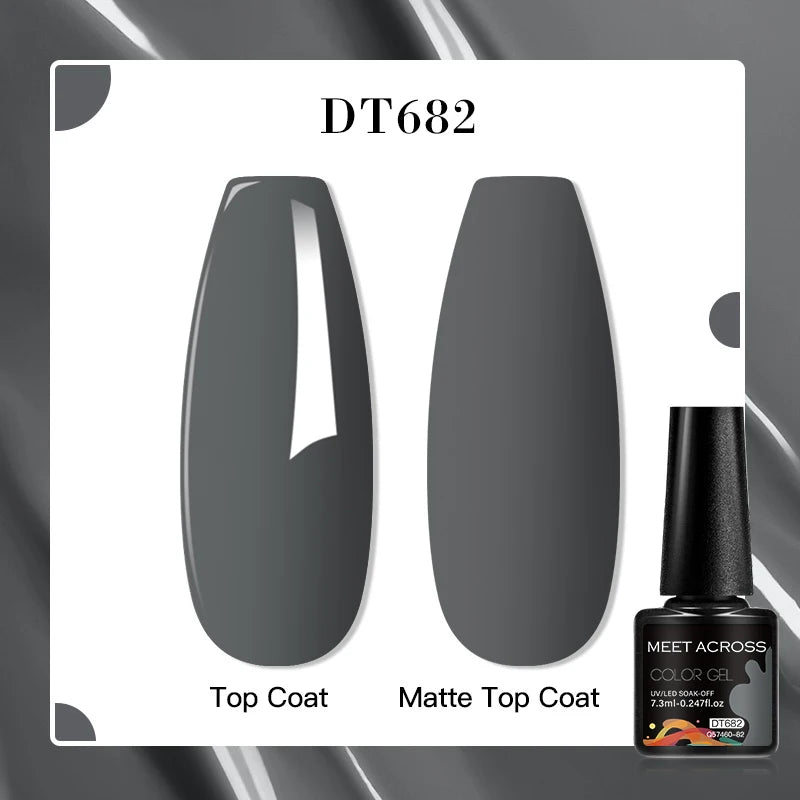 MEET ACROSS 7ml Red Blue Green Metallic Gel Nail Polish Super Bright Mirror Effect Semi Permanent LED UV Gel Nail Art Varnish