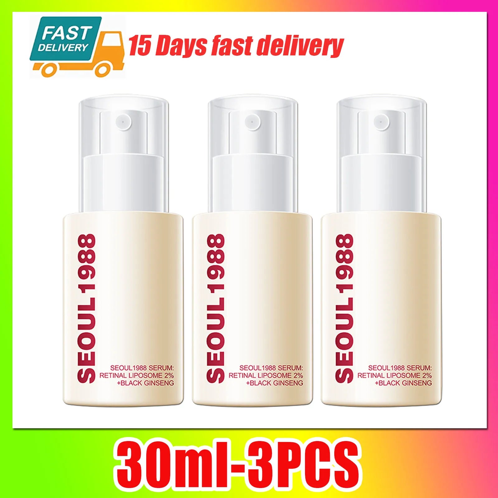 1/2/3PCS Korean SEOUL 1988 Retinol Face Serum Fade Fine Wrinkle Moisturizing Whitening Remove Spot Shrink Pores Beauty Skin Care