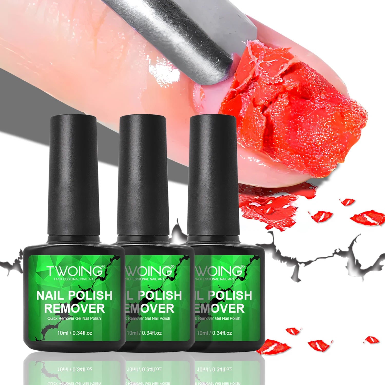 3pcs Set Gel Nail Polish Remover,Quickly & Easily Removes Uv Gel Polishes Within 2-3 Minutes,No Need To Soak Or Wrap Nails