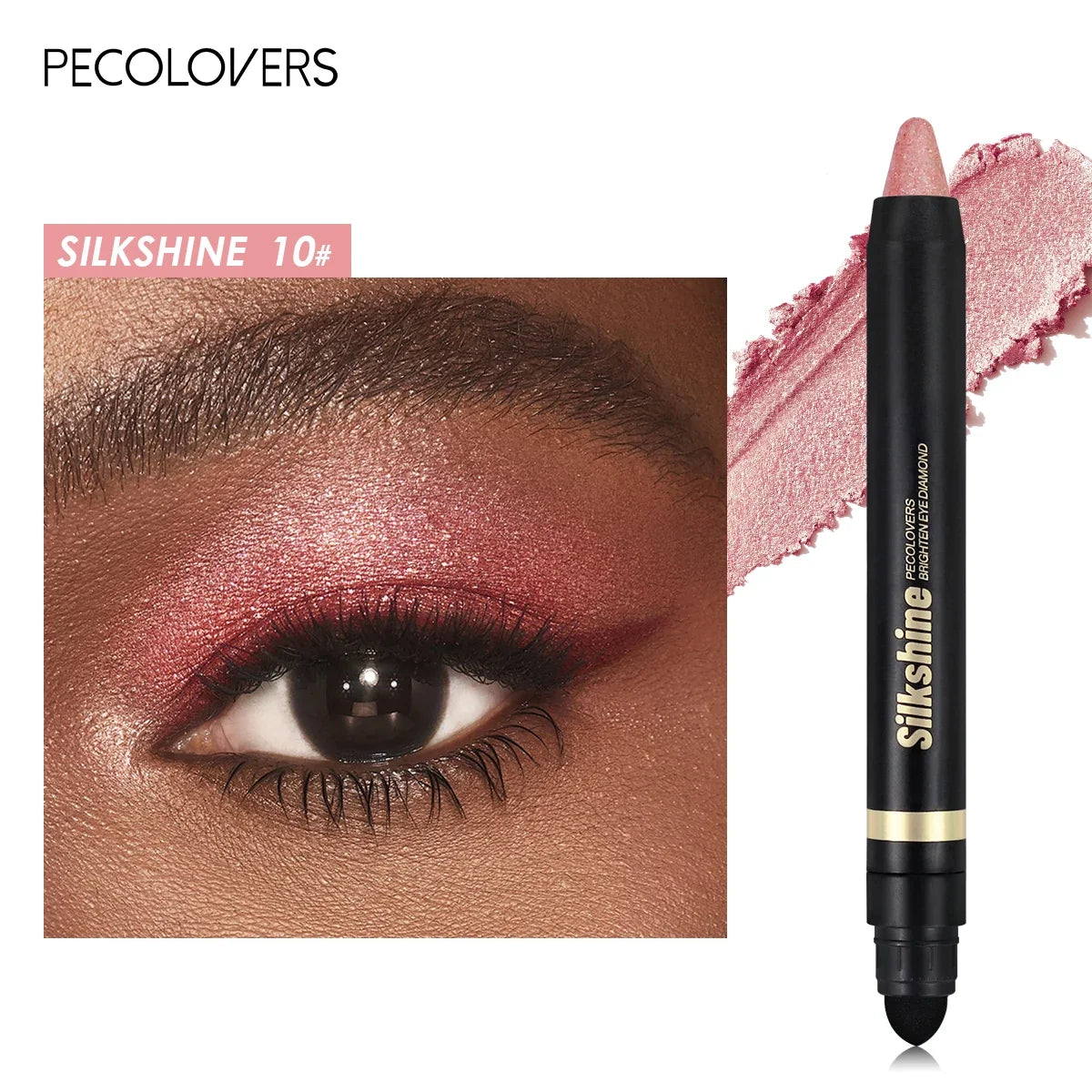 Colorful Shimmer Eyeshadow Stick Double Ended Metallic Pearlescent Highlighter Makeup Pigment Silkworm Eyeshadow Pen