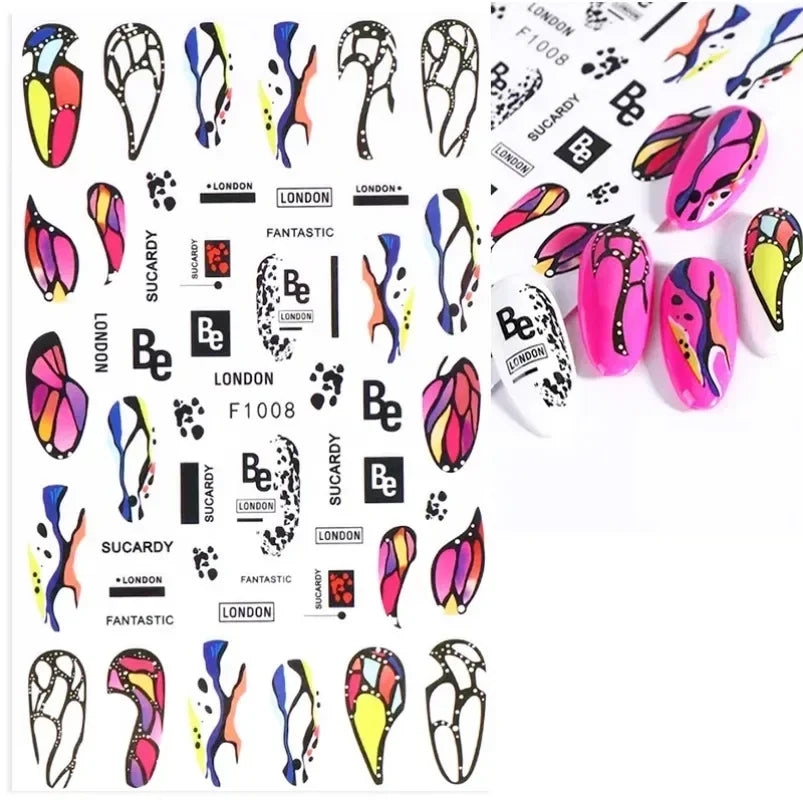 Cherry Blossom 3D Nail Stickers White Flower Petals Nail Art Decals Elegant Wedding Design Spring Sakura Manicure Slider Decor