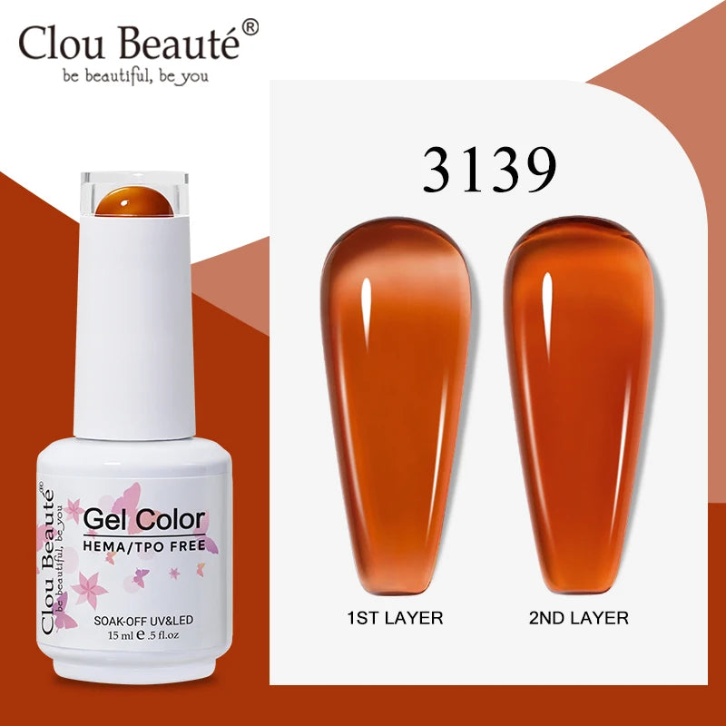 Clou Beaute Semi-transparent Jelly Color UV Gel Manicure Gel Nail Nail Supplies For Professionals Semi-permanent Varnish 15ml