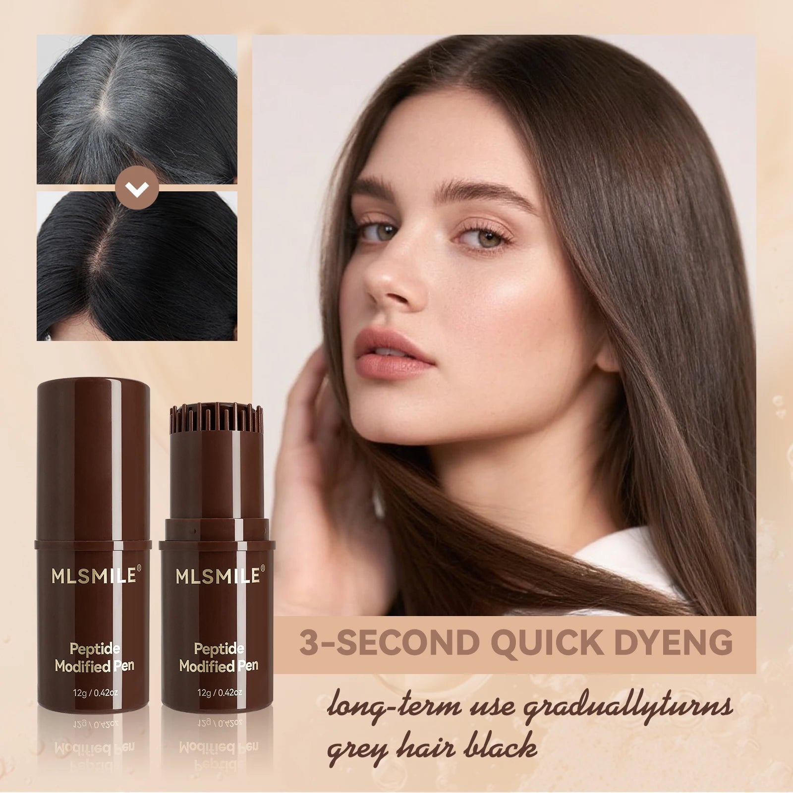 MLSMILE Multifunction Peptide Hair Dyeing Stick Hair Care And Repair No Objectional Odor Hair Color Cream 2025 New