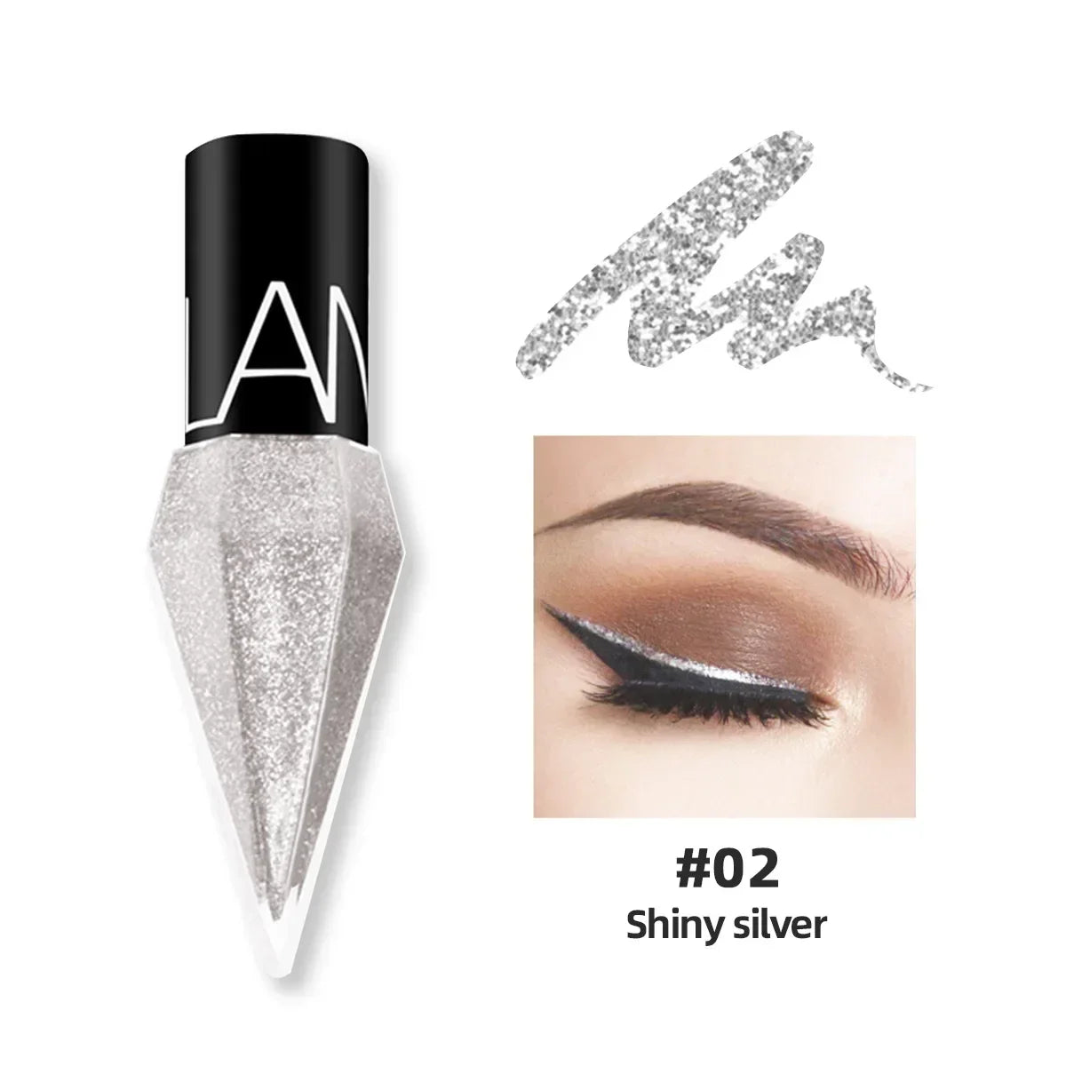 Shiny Eye Liners Pigment Silver Rose Gold Color Liquid Glitter eyeshadow Professional Eyeliner Beauty Cosmetics Makeup for Women