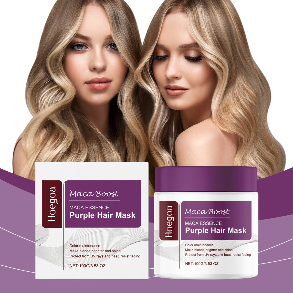 Purple Hair Mask Moisturizing Strengthen Hair Color Protection Reduce Frizzy Damage Hair Care Product Soft Straightening Shampoo