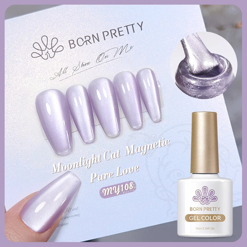BORN PRETTY 10ml Rose Gold Cat Magnetic Gel Polish Pink Orange Soak Off UV LED Varnis Semi Permanent for Nail Art Design at Home